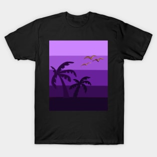 Purple gradient palm tree silhouette T-Shirt